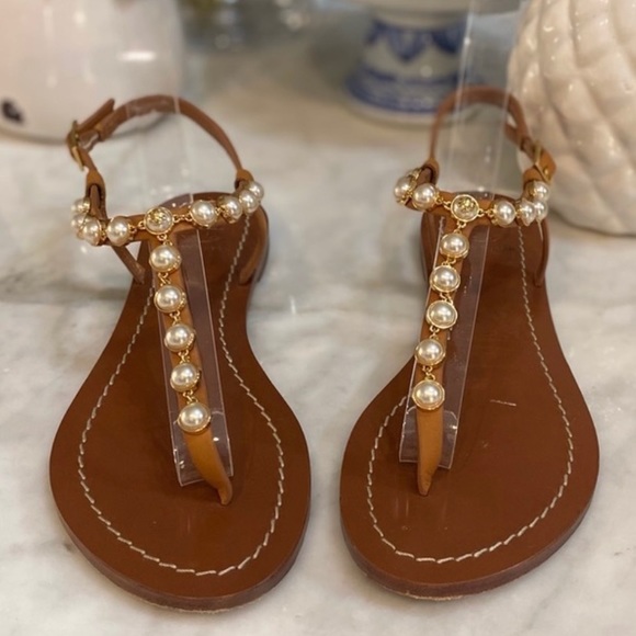 🤎TORY BURCH EMMY TAN LEATHER SANDALS! - Picture 1 of 7